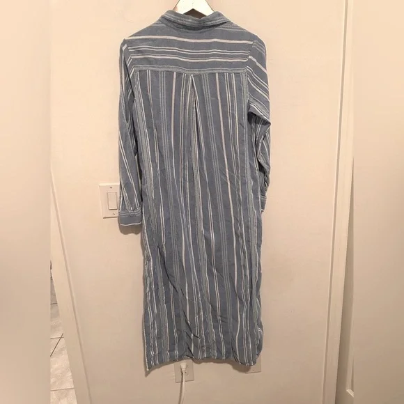 Tommy Bahama Stripped Button‎ Up Cover Up Dress in Blue Sz M - Picture 3 of 5